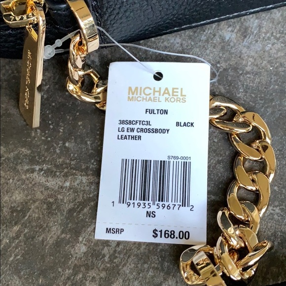 MICHAEL KORS FULTON LG EW CROSSBODY BLACK - Picture 8 of 16